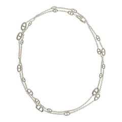 Hermes Farandole Rope Necklace 160cm Sterling Silver Hardware