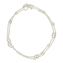 Hermes Farandole Rope Necklace 120cm Sterling Silver Hardware