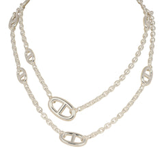 Hermes Farandole Rope Necklace 80cm Sterling Silver Hardware