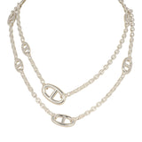Hermes Farandole Rope Necklace 80cm Sterling Silver Hardware - Thumbnail View 1