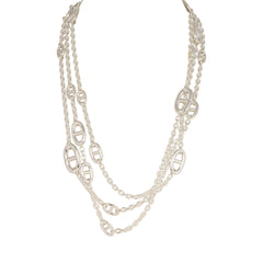 Hermes Farandole Rope Necklace 160cm Sterling Silver Hardware