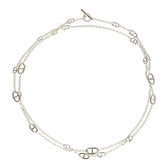 Hermes Farandole Rope Necklace 160cm Sterling Silver Hardware