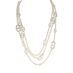 Hermes Farandole Rope Necklace 160cm Sterling Silver Hardware