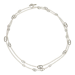 Hermes Farandole Rope Necklace 160cm Sterling Silver Hardware