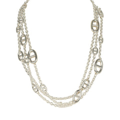 Hermes Farandole Rope Necklace 160cm Sterling Silver Hardware