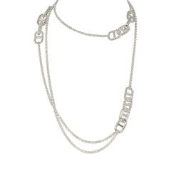 Hermes Chaine D'Ancre Alea II Long Necklace Sterling Silver