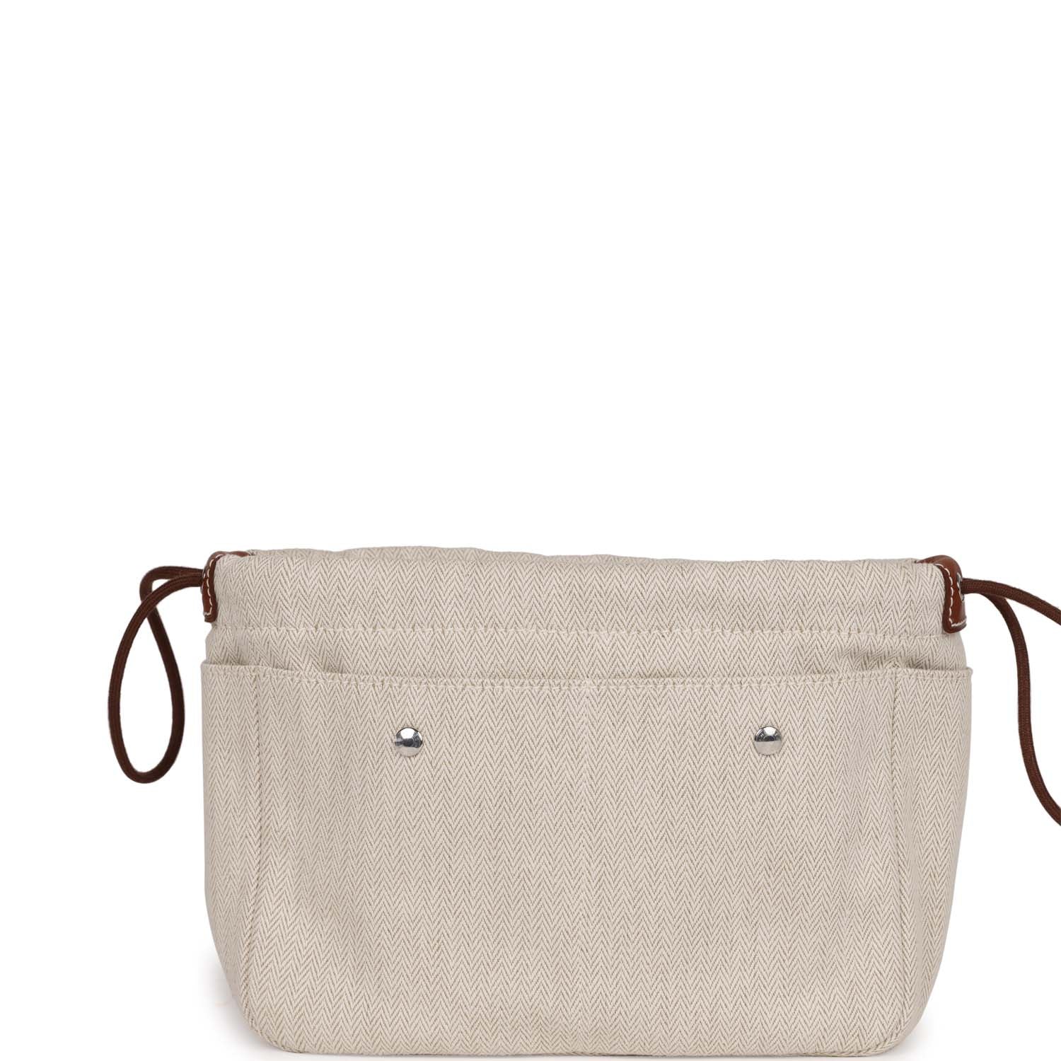 Hermes Fourbi 25 Pouch Naturel and Fauve Canvas and Barenia Calfskin P