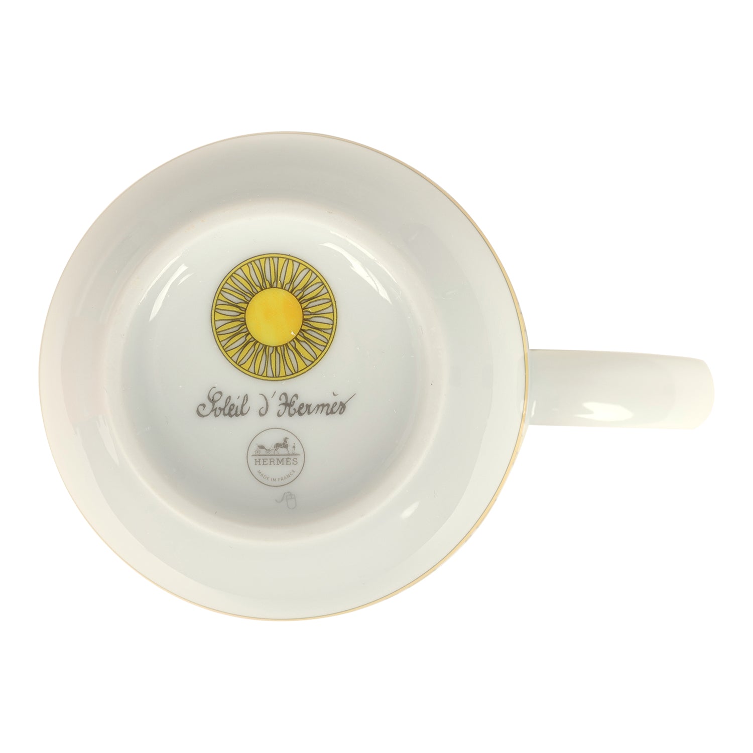 Set De 2 Mugs Hermès Paris 'Soleil' - Porcelaine Jaune Et Blanc - Neuf Avec Boîte