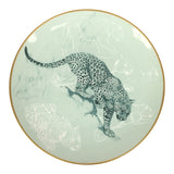 Hermes Carnets D’ Equateur Dessert Plate Green/Blue/White 24K Gold & Porcelain