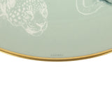 Hermes Carnets D’ Equateur Dessert Plate Green/Blue/White 24K Gold & Porcelain