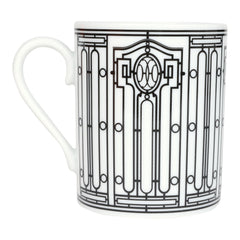Hermes "H Deco" White/Black Porcelain Mug N°1