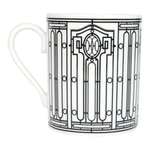 Hermes "H Deco" White/Black Porcelain Mug N°1