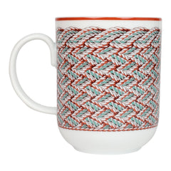Hermes "Tressages Equestres" Orange/White/Blue Porcelain Mug N°2