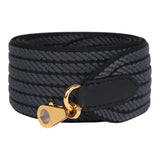 Hermes Sangle Bag Strap 50MM Gris Misty and Black Cordage Canvas and Swift Gold Hardware