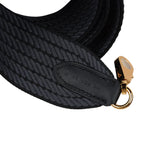 Hermes Sangle Bag Strap 50MM Gris Misty and Black Cordage Canvas and Swift Gold Hardware