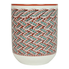 Hermes "Tressages Equestres" Orange, White and Blue Porcelain Mug N°2