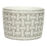 Hermes "Mosaique Au 24" White & Grey Porcelain Tea Cup and Saucer Set