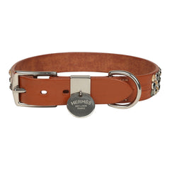 Custom Multicolored Swarovski Crystal Hermes Etriviere III Dog Collar M/L Dark Irish Vache Bridle Sterling Silver