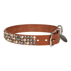 Custom Multicolored Swarovski Crystal Hermes Etriviere III Dog Collar M/L Dark Irish Vache Bridle Sterling Silver