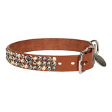 Custom Multicolored Swarovski Crystal Hermes Etriviere III Dog Collar M/L Dark Irish Vache Bridle Sterling Silver - Thumbnail View 2