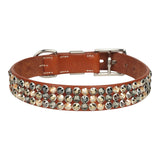 Custom Multicolored Swarovski Crystal Hermes Etriviere III Dog Collar M/L Dark Irish Vache Bridle Sterling Silver - Thumbnail View 4