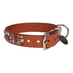 Custom Multicolored Swarovski Crystal Hermes Etriviere III Dog Collar Small Dark Irish Vache Bridle Sterling Silver