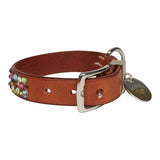 Custom Multicolored Swarovski Crystal Hermes Etriviere III Dog Collar XS Dark Irish Vache Bridle Sterling Silver - Thumbnail View 2