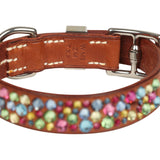 Custom Multicolored Swarovski Crystal Hermes Etriviere III Dog Collar XS Dark Irish Vache Bridle Sterling Silver - Thumbnail View 5