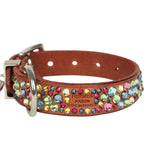 Custom Multicolored Swarovski Crystal Hermes Etriviere III Dog Collar XS Dark Irish Vache Bridle Sterling Silver - Thumbnail View 6