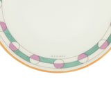 Hermes En Contrepoint White, Pink, Green Porcelain Bread and Butter Plate Set of 2 - Thumbnail View 2