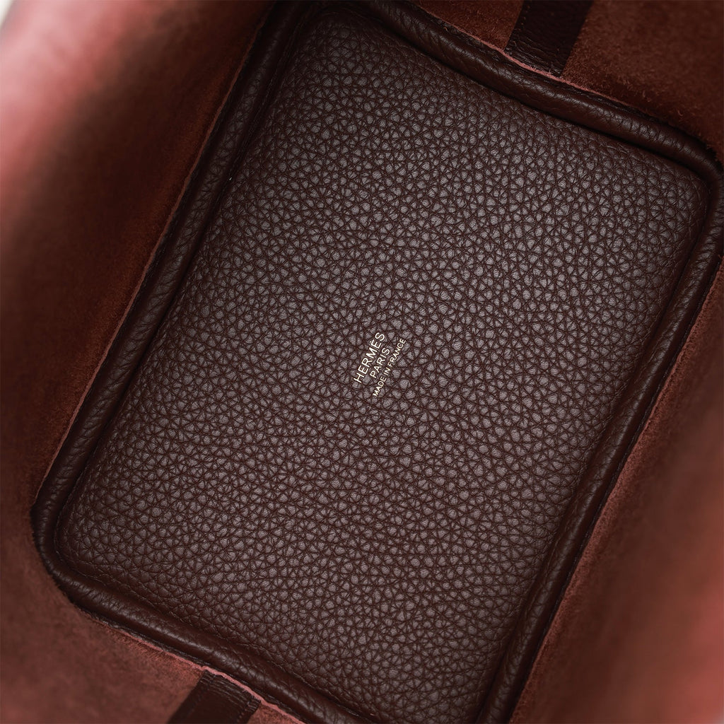 Hermès Rouge Sellier Caban Clemence Picotin Lock 18 Gold Hardware