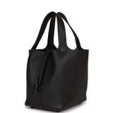 Hermes Picotin 18 Monochrome Black Clemence Black Hardware