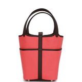 Hermes Picotin Cargo 18 Rose Texas and Rouge Sellier Swift and Toile Canvas Palladium Hardware