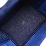 Hermes Picotin 18 Casaque Bleu Encre and Bleu Electric Clemence Palladium Hardware