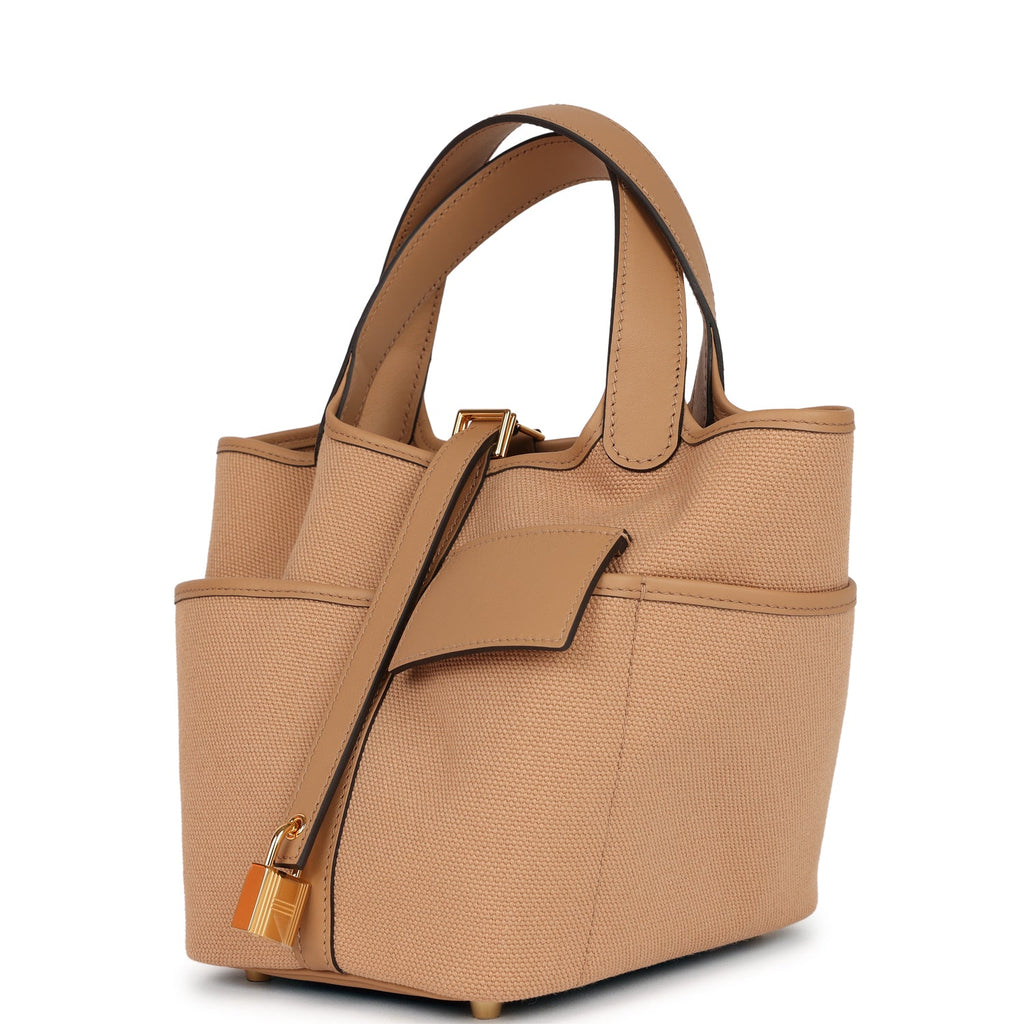 Hermes Cargo Picotin Lock Bag Canvas and Swift PM at 1stDibs