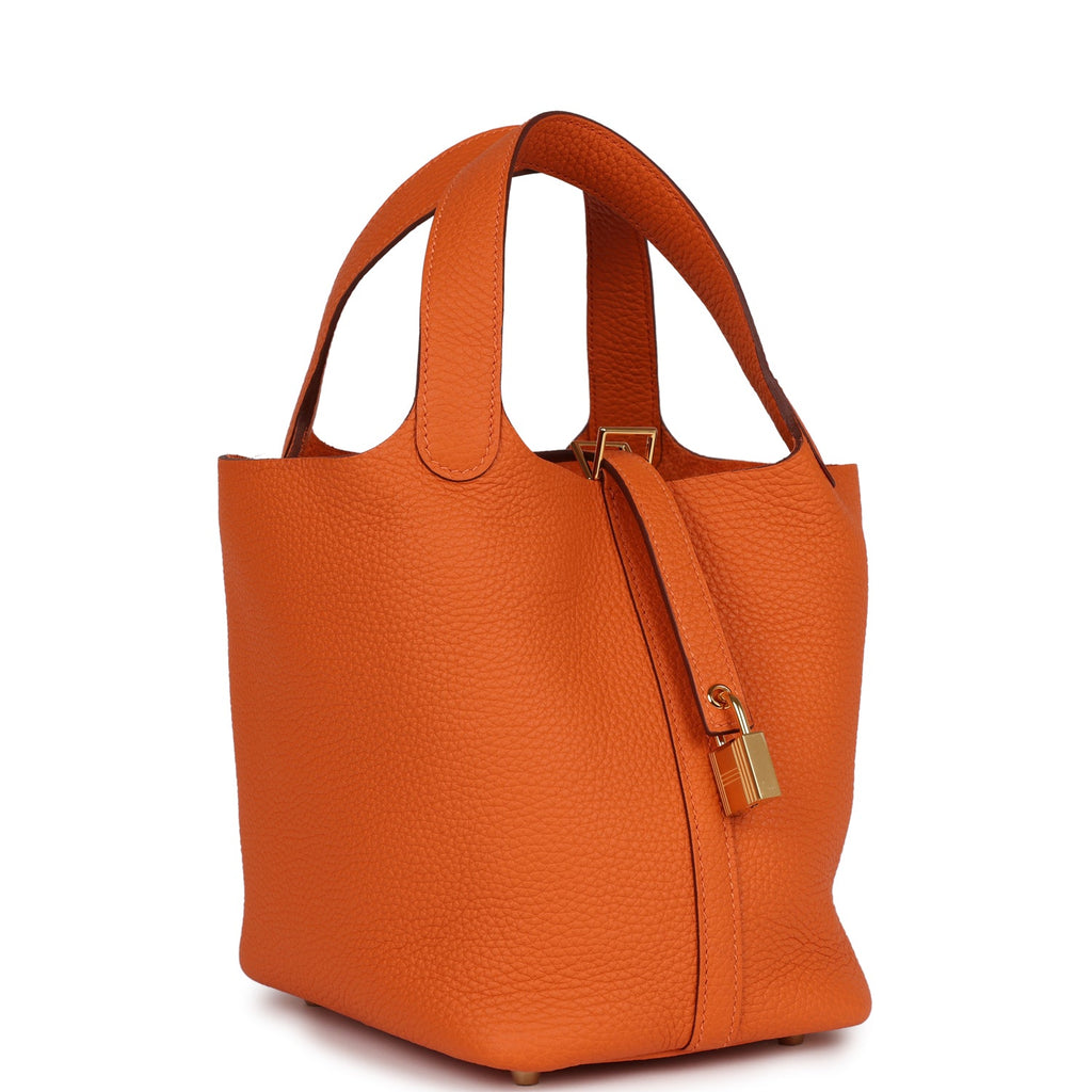 Hermes Picotin 18 Orange H Clemence Gold Hardware – Madison Avenue Couture