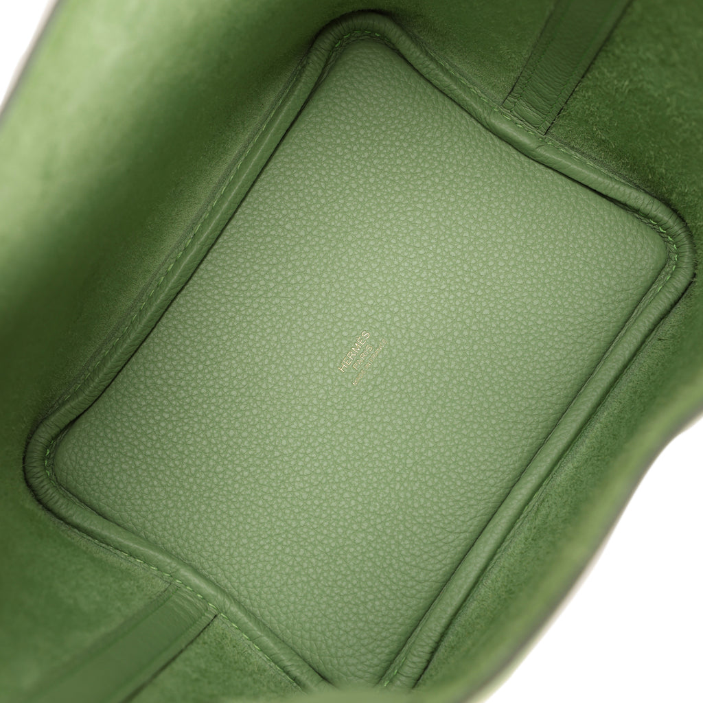 Hermes Picotin Lock 18 Bags In Vert Criquet Clemence Leather On Sale