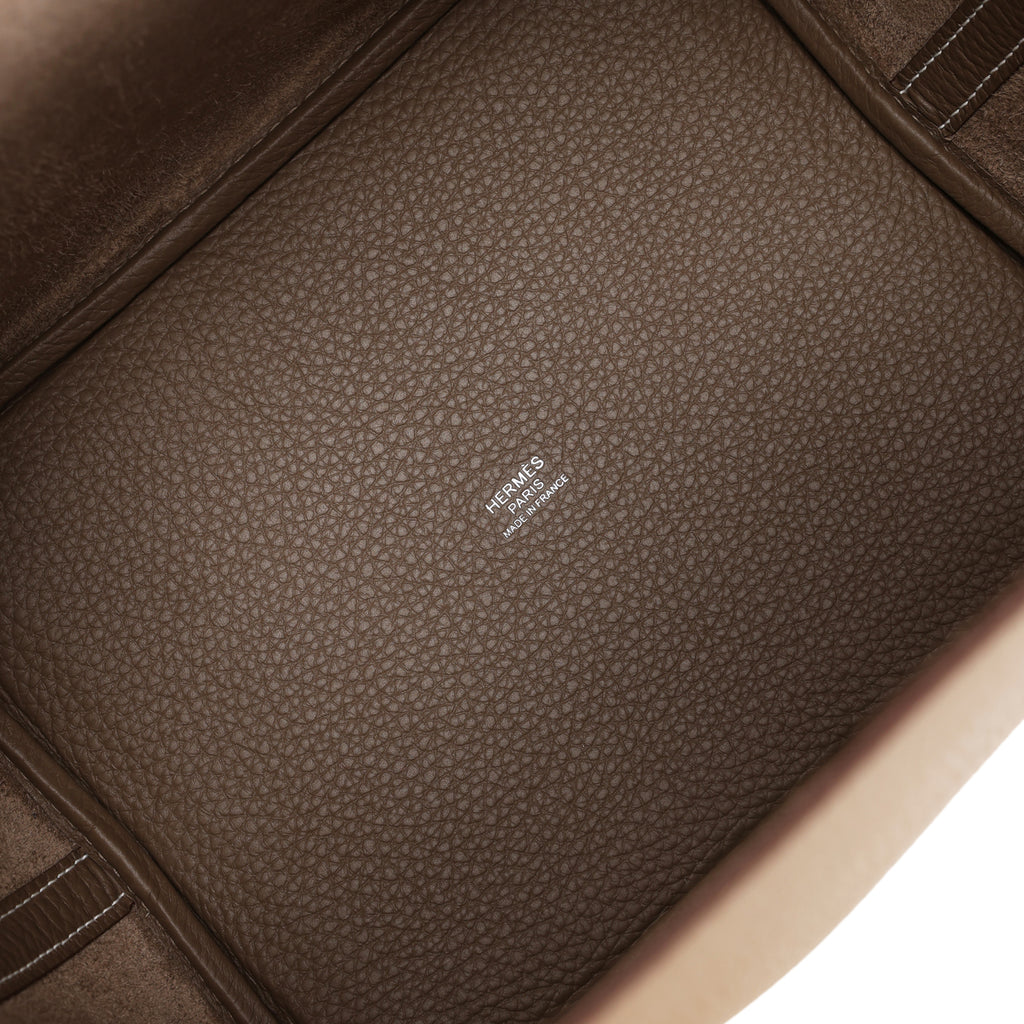Hermès Picotin Lock Etoupe 18 Clemence Leather Palladium Hardware