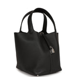 Hermes Picotin Lock 22 Black Clemence Palladium Hardware