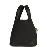 Hermes Picotin Lock 22 Black Clemence Palladium Hardware
