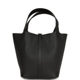 Hermes Picotin Lock 22 Black Clemence Palladium Hardware