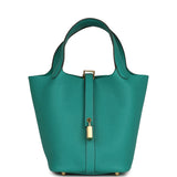 Hermes Picotin 18 Vert Veronese Clemence Gold Hardware