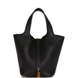 Hermes Picotin Lock 18 Black Clemence Gold Hardware