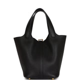 Hermes Picotin Lock 18 Black Clemence Gold Hardware