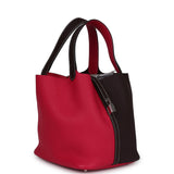 Hermes Picotin 22 Casaque Rouge Sellier and Framboise Clemence Palladium Hardware