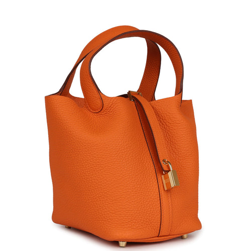 Hermes Picotin Lock 18 Orange Clemence Gold Hardware