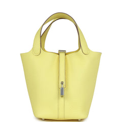 Hermes Picotin 18 Limoncello Clemence Palladium Hardware