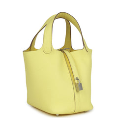 Hermes Picotin 18 Limoncello Clemence Palladium Hardware
