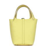 Hermes Picotin Lock 18 Limoncello Ostrich and Clemence Touch Palladium Hardware