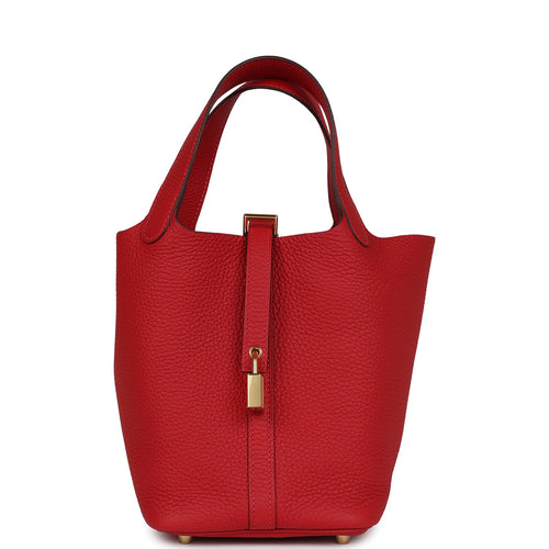Hermes Picotin Lock 18 Vermillion Clemence Gold Hardware